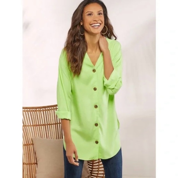 Soft Surroundings Wendy button front tunic - Picture 1 of 6